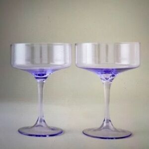 ❤️ ANTHROPOLOGIE MORGAN COUPE LILAC GLASSES SET OF 2 NEW